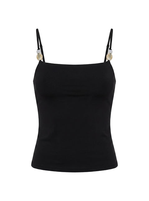 Isameika Beaded Tank Top Black