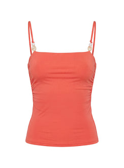 Isameika Beaded Tank Top Coral