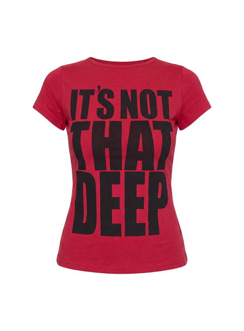 It's Not That Deep Graphic Baby Tee Red