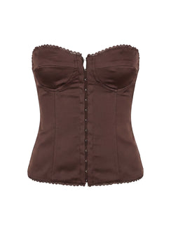 Jazzy Strapless Corset Top Chocolate