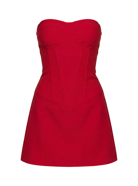 Kameila Strapless Mini Dress Red