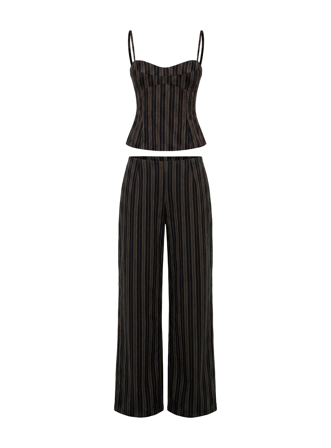 Kierstyn Corset Set Black Stripe