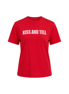 Kiss And Tell Graphic Relaxed Tee Red