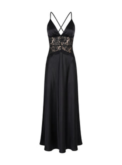 Klairee Lace Maxi Dress Black