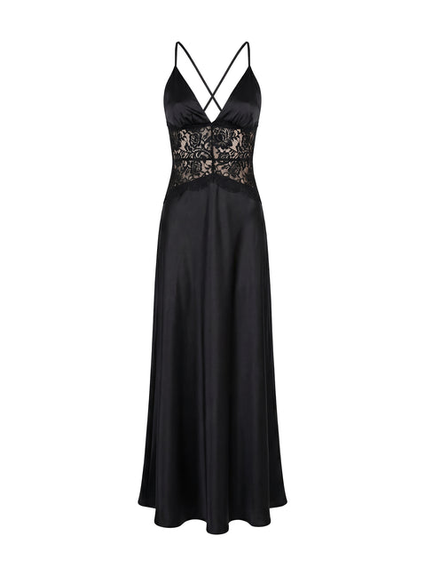 Klairee Lace Maxi Dress Black