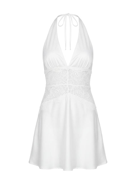 Klairee Lace Mini Dress White