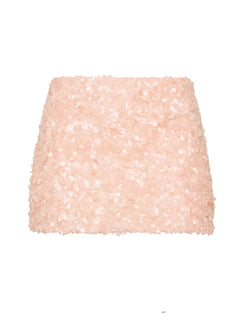 Leslay Sequin Mini Skirt Orange
