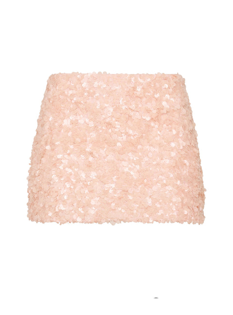 Leslay Sequin Mini Skirt Orange