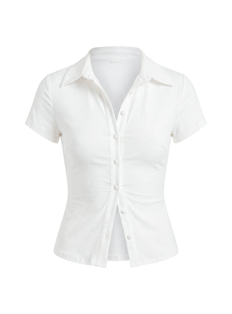 Lift Off Button Up Top White