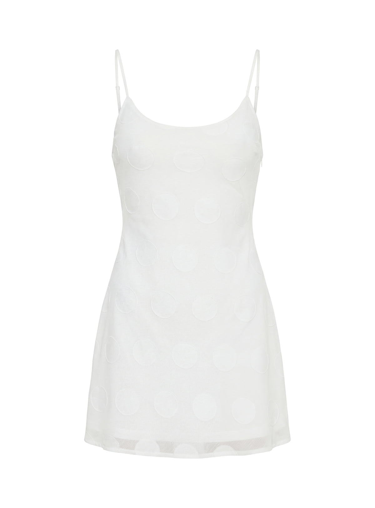 Lissie Scoop Mini Dress White Polka Dot