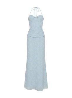 Love from Portofino Corset Maxi Dress Blue