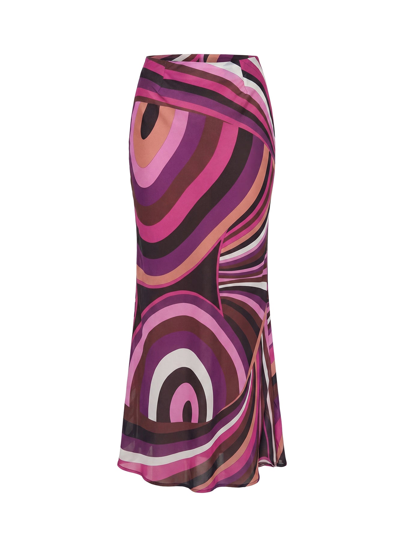 Highlighting the Lucidia Maxi Skirt Pink Retro in womens-skirts with maxi length Princess Polly
