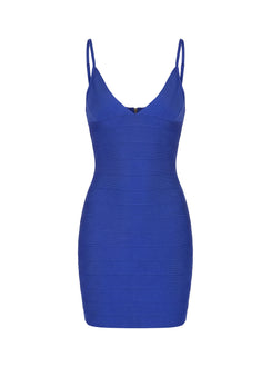 Lucinnda Plunge Bandage Mini Dress Cobalt Blue
