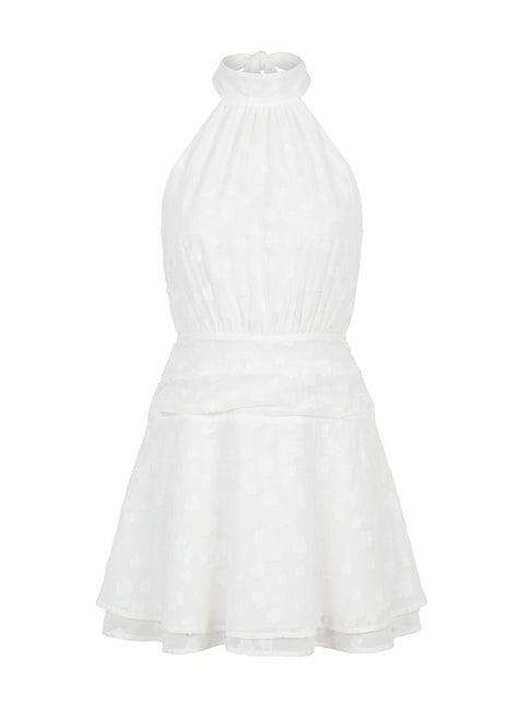Lucky Ones Halter Mini Dress White
