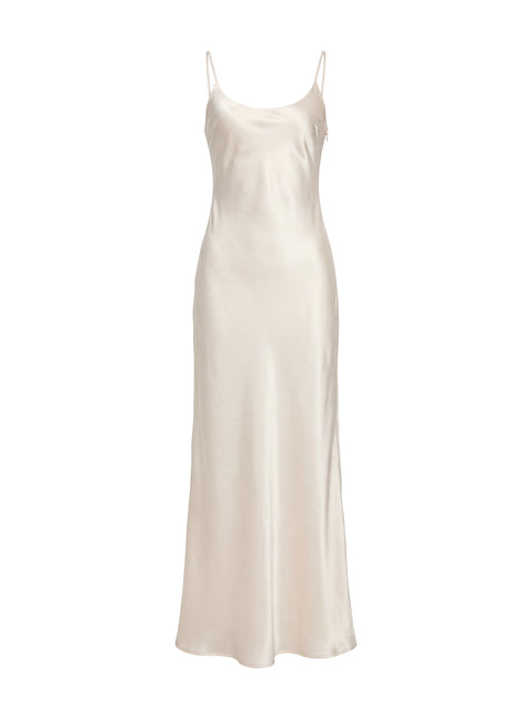 Miracles Scoop Satin Maxi Dress Champagne
