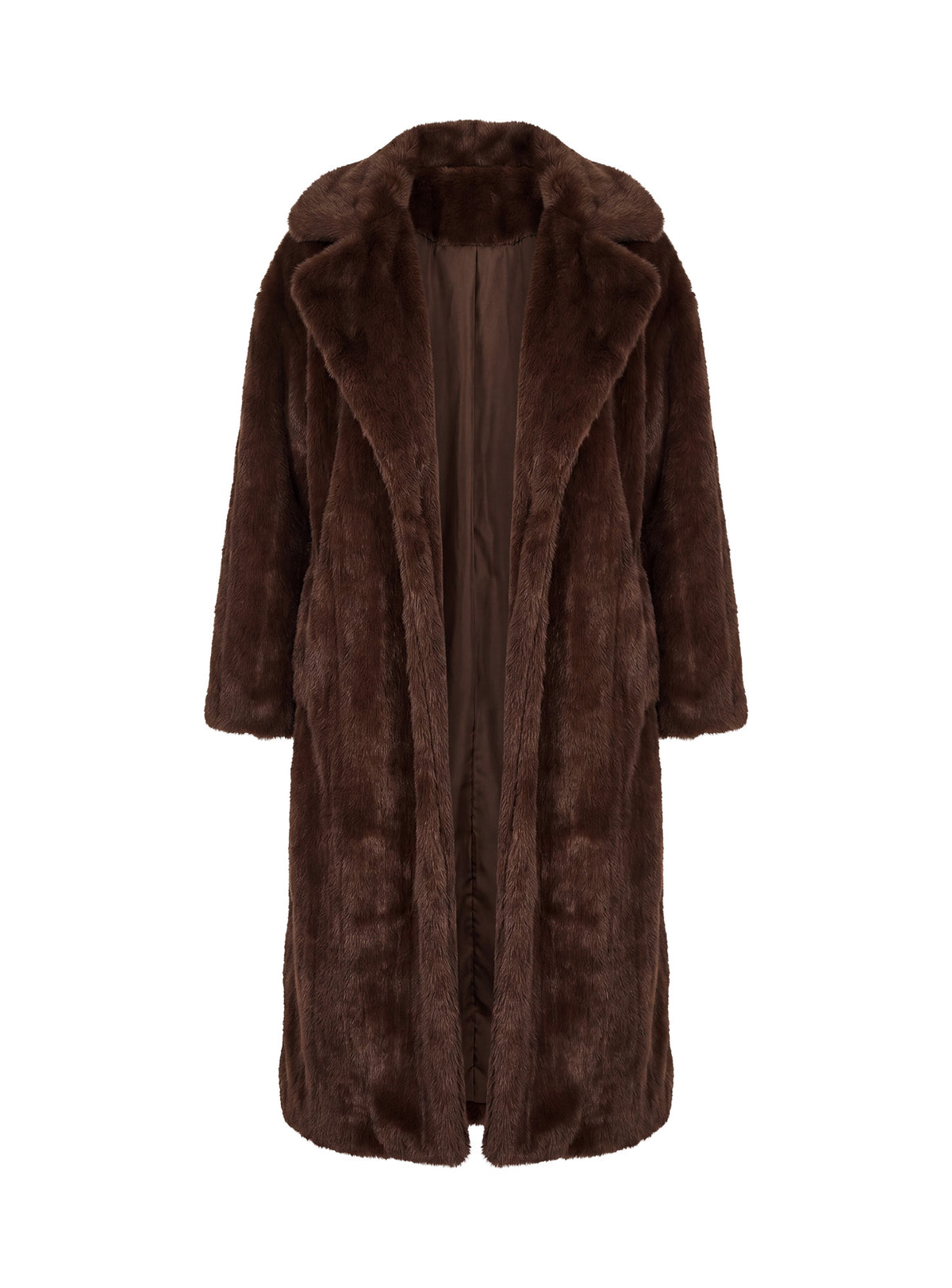 Moss Faux Fur Coat Chocolate