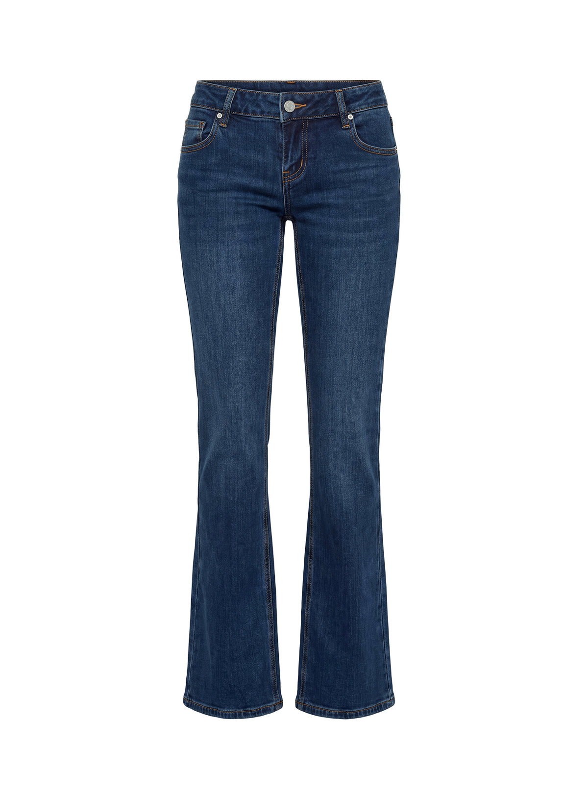 Featuring Naketa Ultra Low Rise Bootleg Jeans Mid Blue Wash womens-jeans with low-rise waist detail Princess Polly
