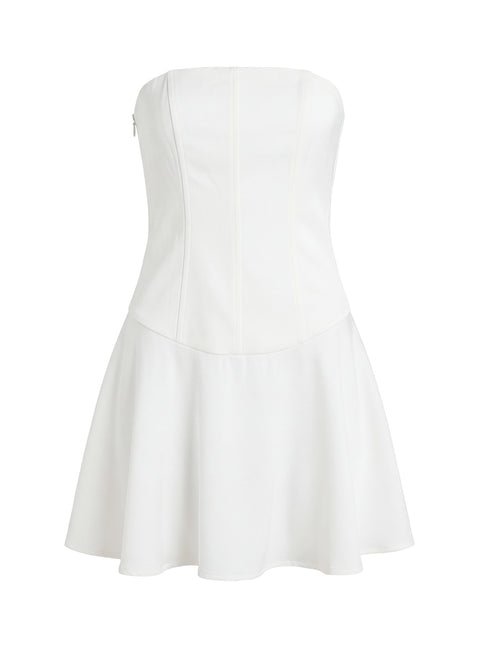 Natalisa Strapless Corset Mini Dress White