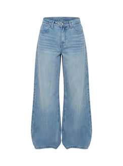 Naylor Mid Rise Wide Leg Jeans Light Wash Denim Light Blue Wash Tall