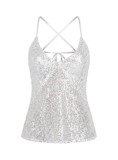 Opaline Sequin Cami Top Silver