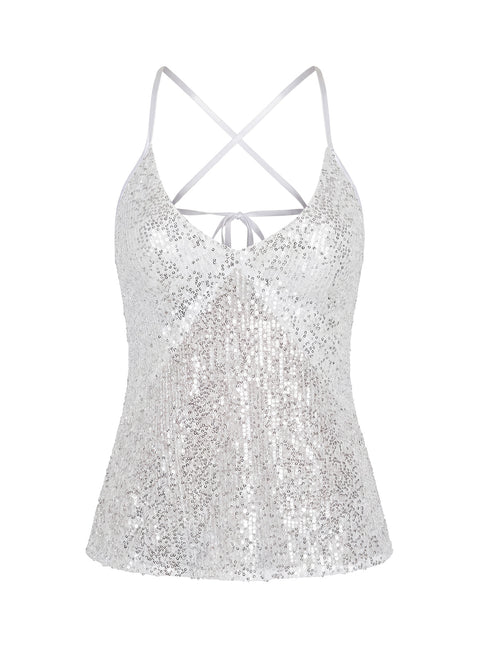 Opaline Sequin Cami Top Silver
