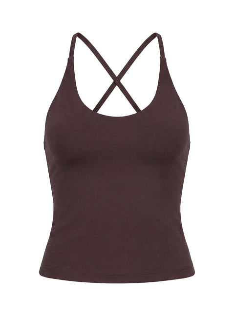 Pace Active Cross Back Tank Top Brown