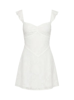 Past And Present Burnout Tie Back Mini Dress White