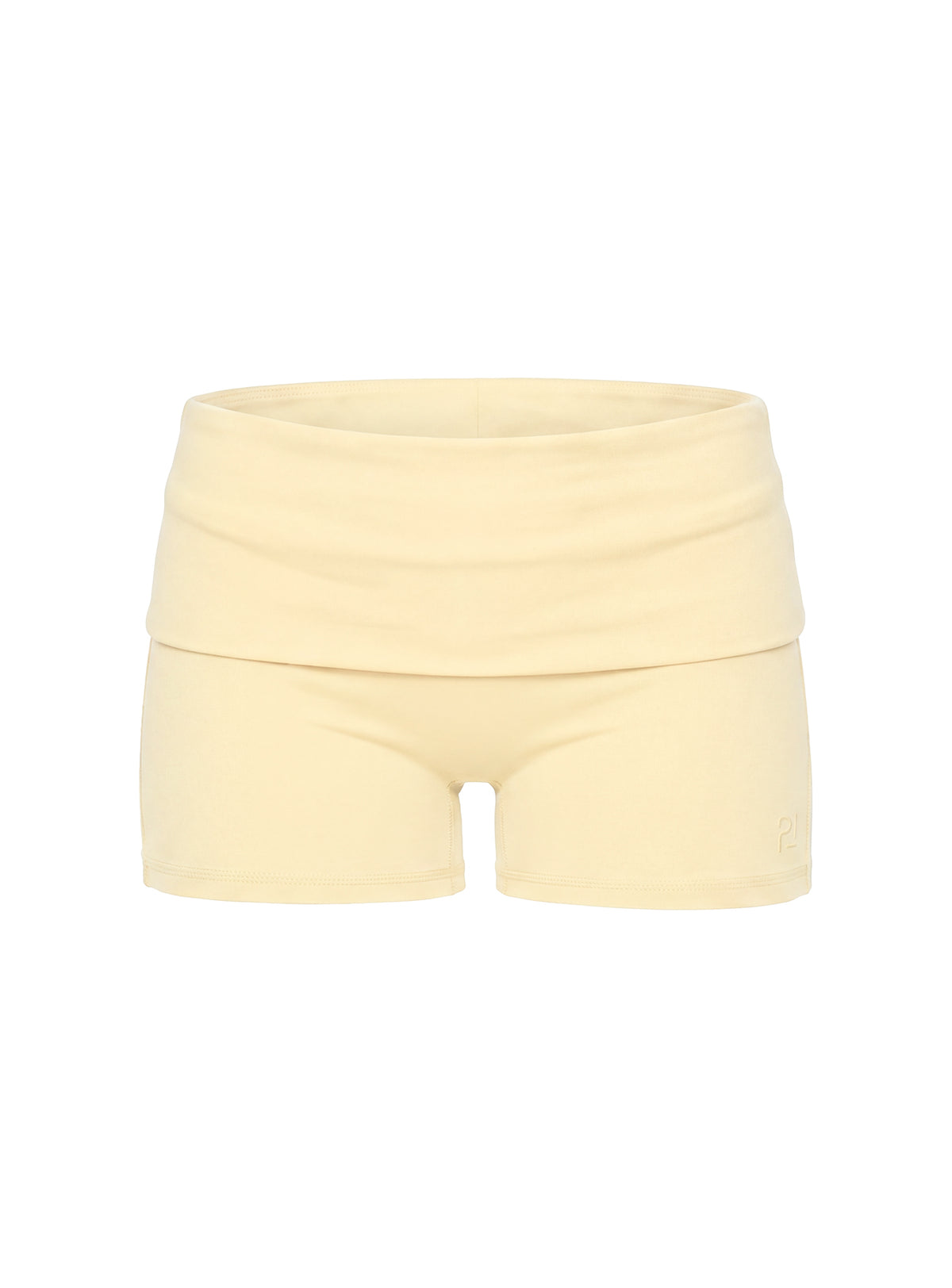 Peak Foldover Micro Shorts Yellow