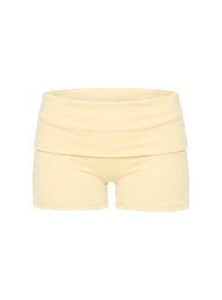 Peak Foldover Micro Shorts Yellow