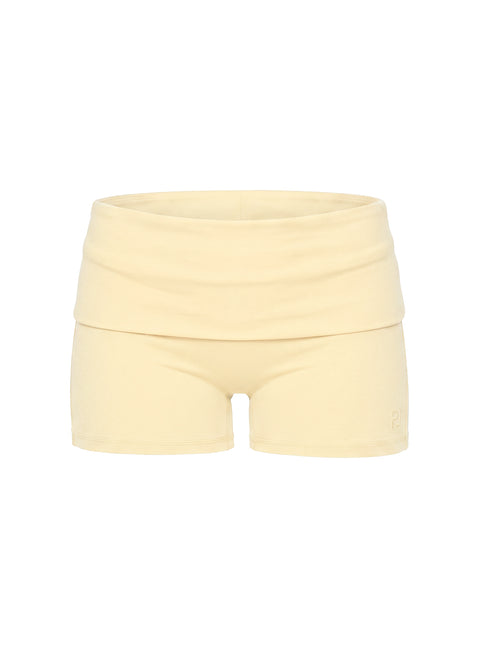 Peak Foldover Micro Shorts Yellow