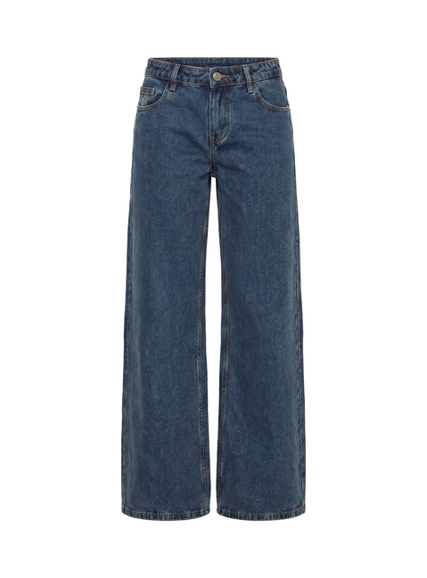 Picco Ultra Low Rise Wide Leg Jeans Dark Blue Wash