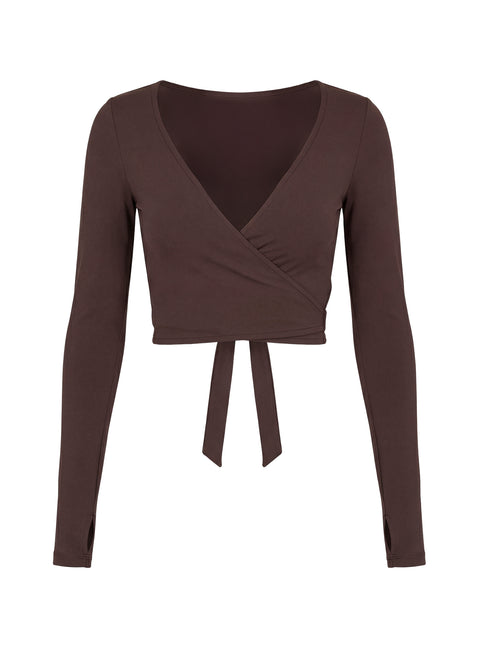 Pirouette Active Wrap Top Brown