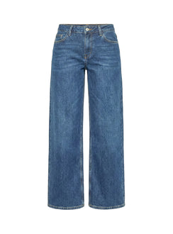 Ramos Low Rise Wide Leg Jeans Mid Blue Wash