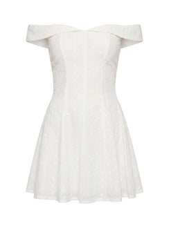 Rosebud Broderie Off The Shoulder Mini Dress White