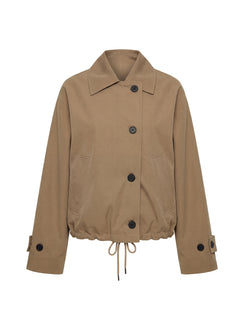 Sandria Cropped Trench Coat Beige