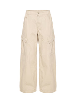 Selective Memory Low Rise Wide Leg Cargo Pants Cream