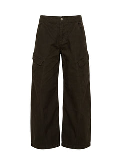 Selective Memory Low Rise Wide Leg Cargo Pants Dark Charcoal