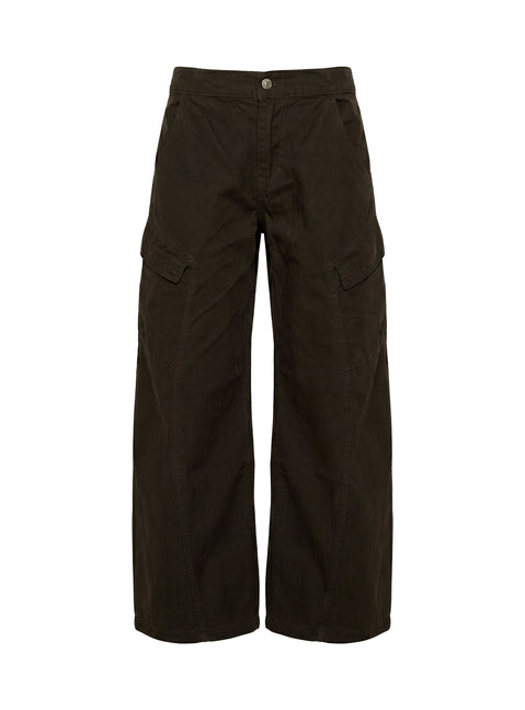 Selective Memory Low Rise Wide Leg Cargo Pants Dark Charcoal