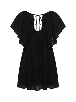 Sun Spirit Plunge Flowy Romper Black