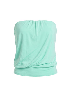 Taleisa Gathered Drape Strapless Top Aqua