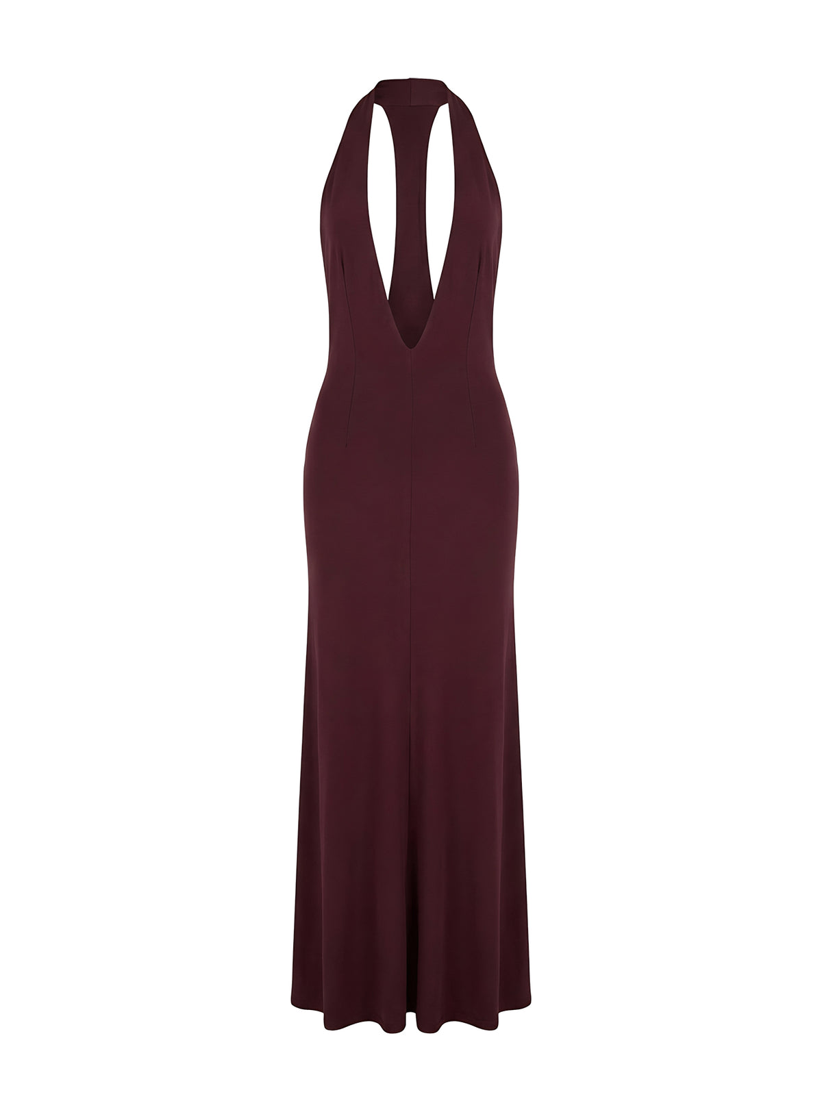 Think About Me Plunge Neck Racerback Maxi Dress Plum