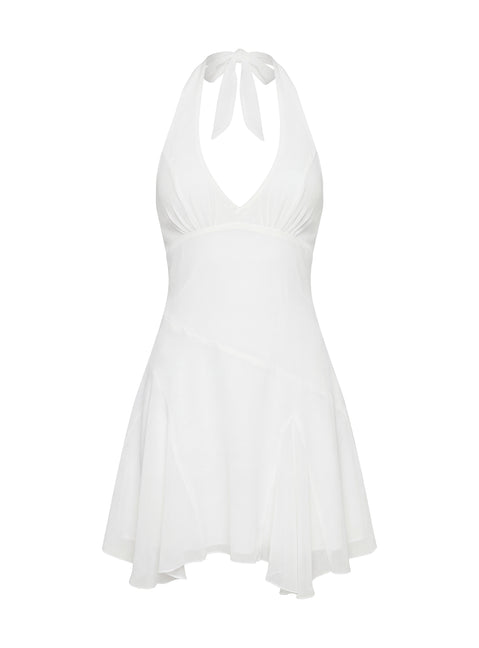 Valorie Halter Mini Dress White