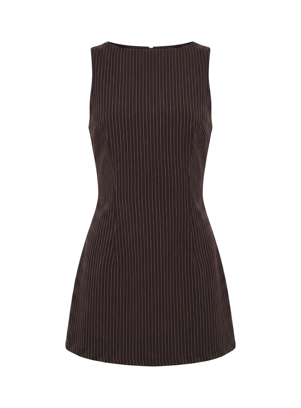 Yumiko Romper Brown Pinstripe