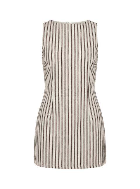 Yumiko Romper Brown Stripe