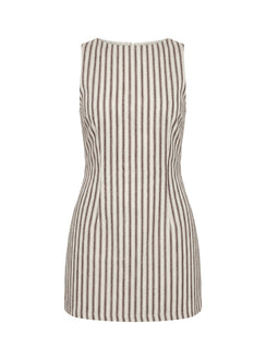 Yumiko Romper Brown Stripe Tall