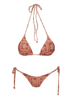 Glora Tie Side Bikini Bottom Rust / Pink