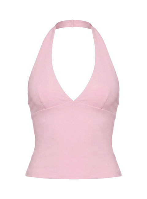 Habitual Active Longline Plunge Neck Tank Top Pink