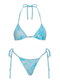 Jania Triangle Bikini Top Blue Floral