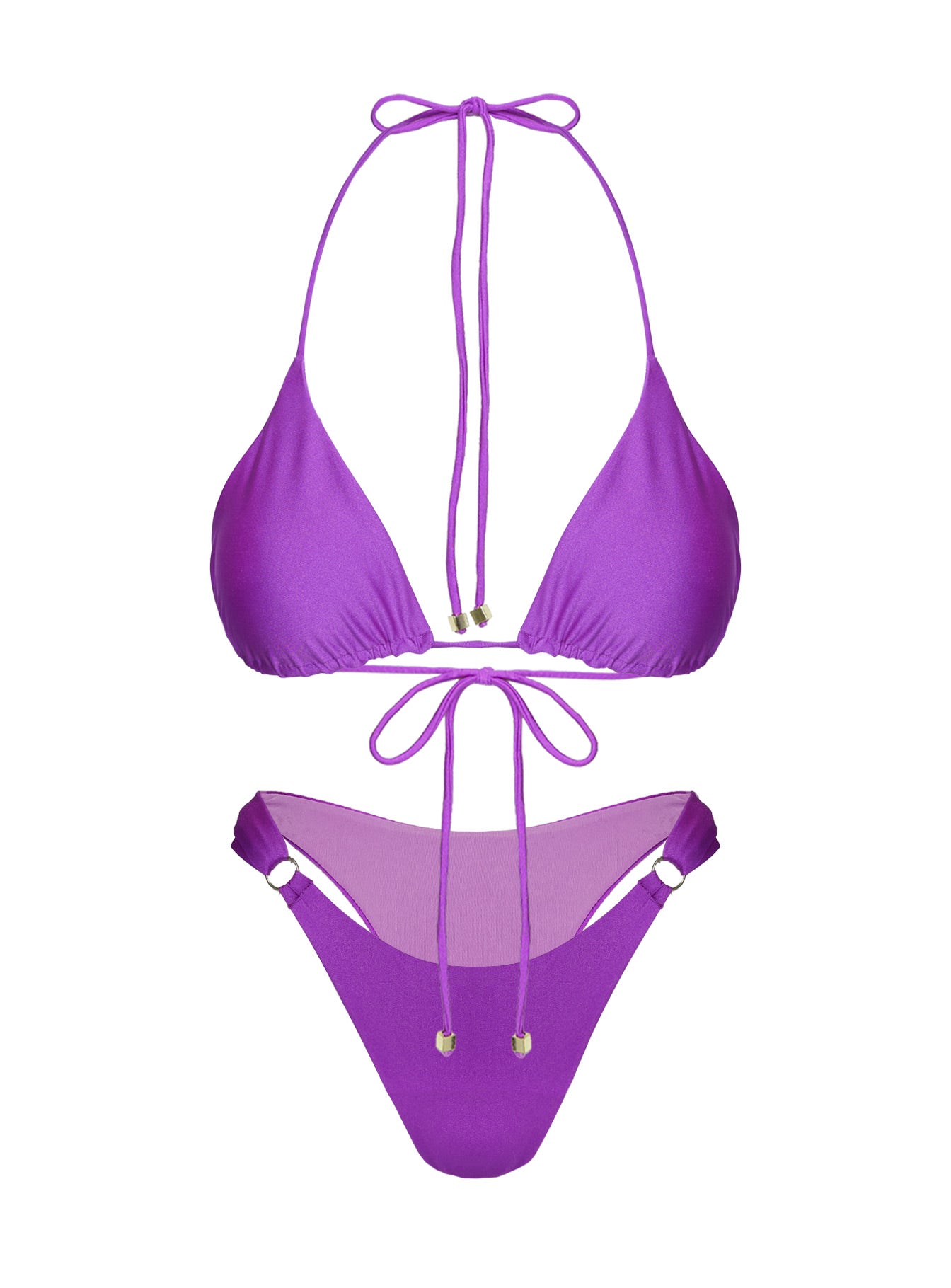 Kennedie Shine High Cut Ring Bikini Bottoms Purple