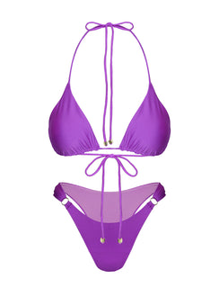Kennedie Shine High Cut Ring Bikini Bottoms Purple